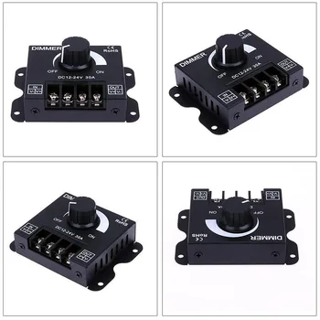 

LED Dimmer DC 12-24V 30A Adjustable Lamp Light Strip PWM Digital Dimming