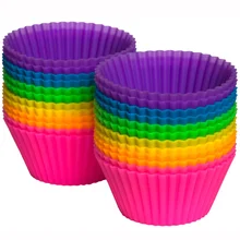 

12pcs High Quality Muffin Silicone Molds Nonstick Muffin Pan Cupcake Form Liners Mold Reusable Cake Jelly Pudding Egg Tart Mould