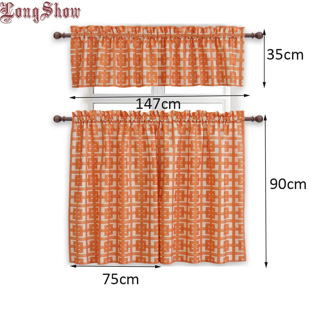 Современный Декор для дома оранжевый цвет геометрический стержень карман толстый Гладкий плюшевый кухня окна двери шторы балдахин