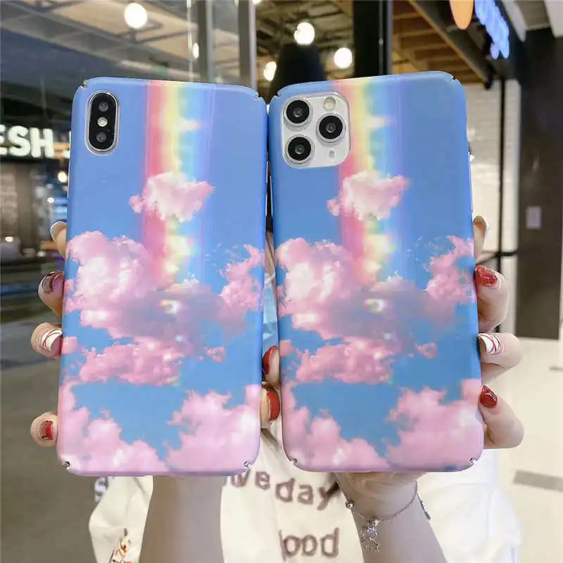 Жесткий чехол из поликарбоната с красочным радужным рисунком для Huawei P20 P30 Mate 20 Lite