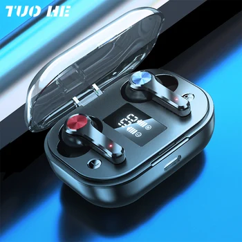

Bluetooth TWS Earphone LED Wireless Earbuds With CVC 8.0 Touch Control HiFi 9D Stereo Headphons Waterproof Headset Microphone