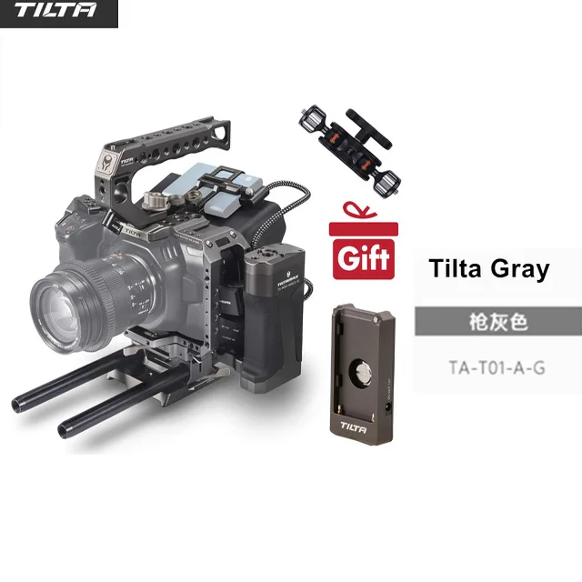 Tilta TA-T01-A-G чехол для камеры с верхней ручкой и боковой ручкой F970 Батарейная пластина с частичным солнцезащитным козырьком для BMPCC 4 K/6 K аксессуары для камеры - Цвет: Tilta grey