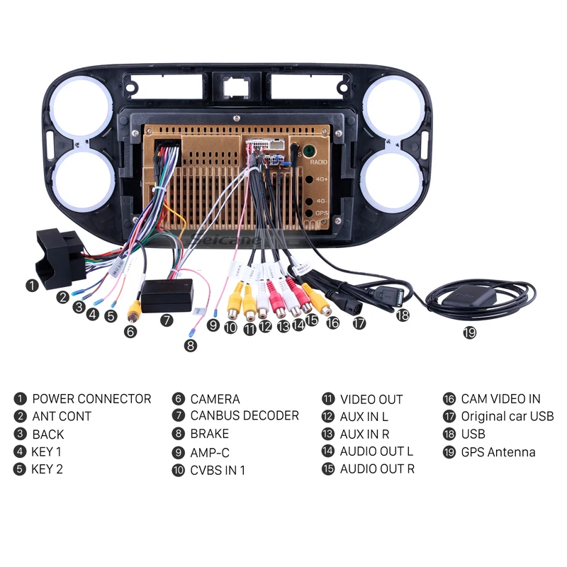 Excellent Clearance Seicane Car Radio For 2010-2015 VW Volkswagen Tiguan GPS Multimedia Player Android 8.1 9 inch 3G WIFI 1080P Head Unit 5