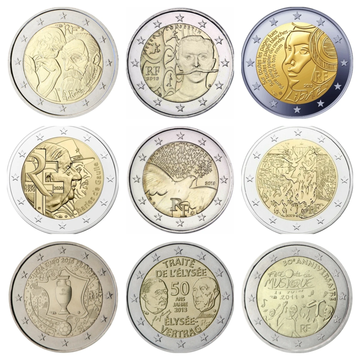Monedas De 2 Euros Valiosas Francia Monedas originales de Francia, 2 dólares de la UE, edición 2008 2022, moneda  conmemorativa Bicolor de Europa, colección Personal UNC, nuevo 1 piezas| Monedas sin curso legal| - AliExpress