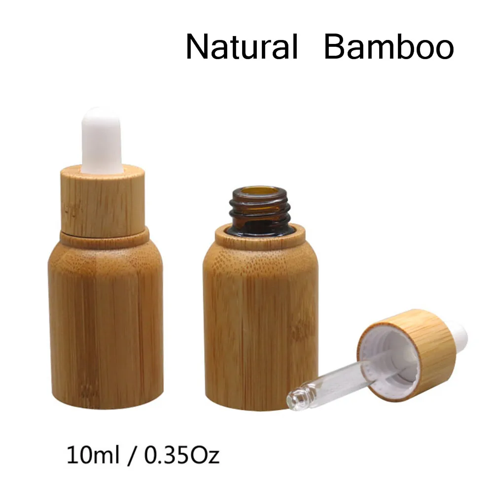 

2ps/lot Wholesale 10ml Empty Natural Bamboo Wood Glass Dropper Bottle Bottle Refillable Bottle Free Tool 1 Funnel+1soft Tube