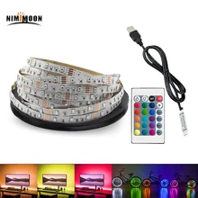 5V USB силовой светодиодный светильник RGB/белый/теплый белый 2835 3528 SMD HD ТВ Настольный ПК экран подсветка и косой светильник ing 1 м 2 м 3M 4M