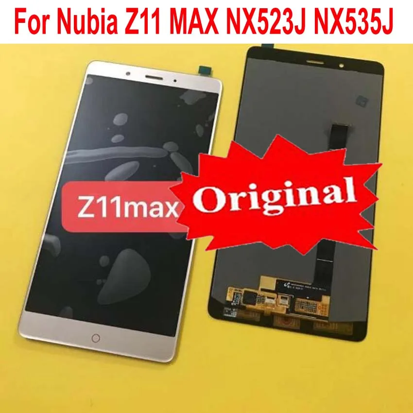 

100% Original Working AMOLED LCD Display Touch Panel Screen Digitizer Assembly Sensor For ZTE Nubia Z11 Max NX535J NX523J