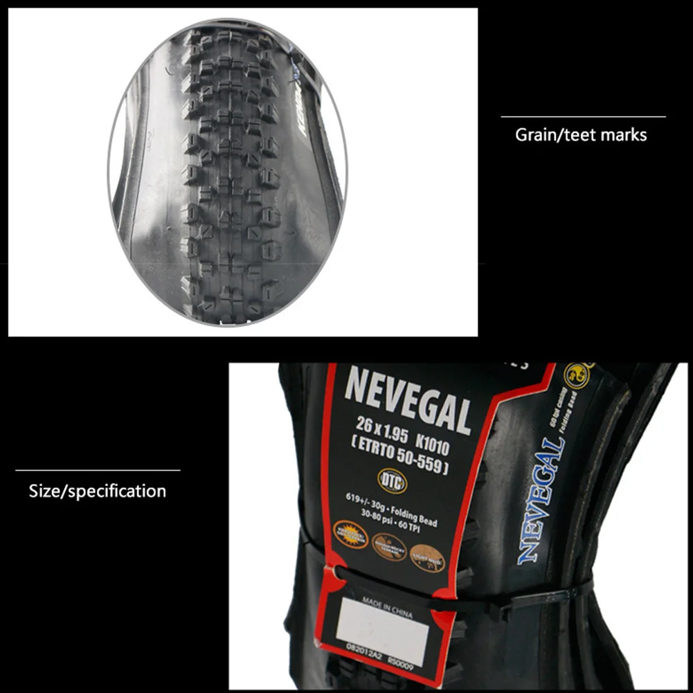 Tubular 26x1.95 Rubber Anti-skid Outer Cycling Folding Wheels Mountain Bike Road Replacement Bicycle Tire Wear Resistant