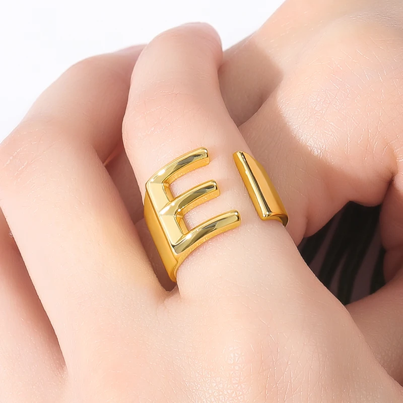 Hollow-A-Z-Letter-Gold-Color-Ring-Metal-Adjustable-Opening-Ring-Initials-Name-Alphabet-Female-Party