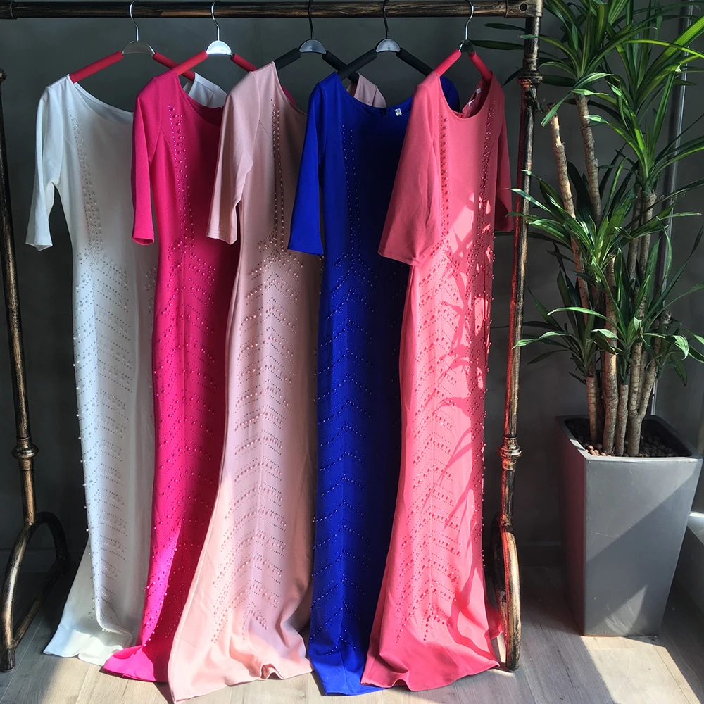 Vestido de festa, женское платье русалки, с коротким рукавом, с круглым вырезом, с бисером, в африканском стиле, для девушек, праздничная одежда, Вечернее Длинное Макси, официальное белое платье