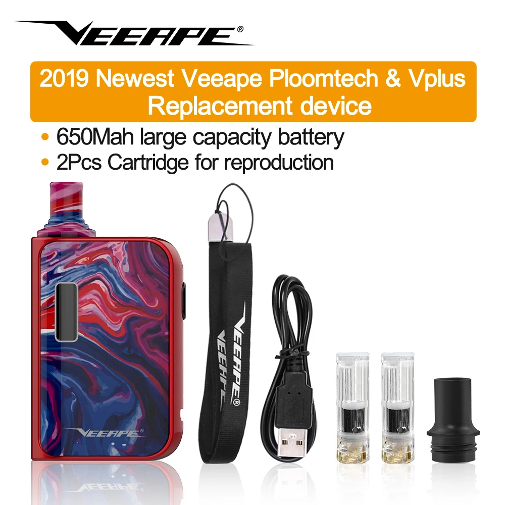 Electronic Cigarette Veeape Vplus vape pen kit 1.2ml cartridge 650mAh builtin battery 1.3ohm Ceramic Core fit Ploomtech+ (1)