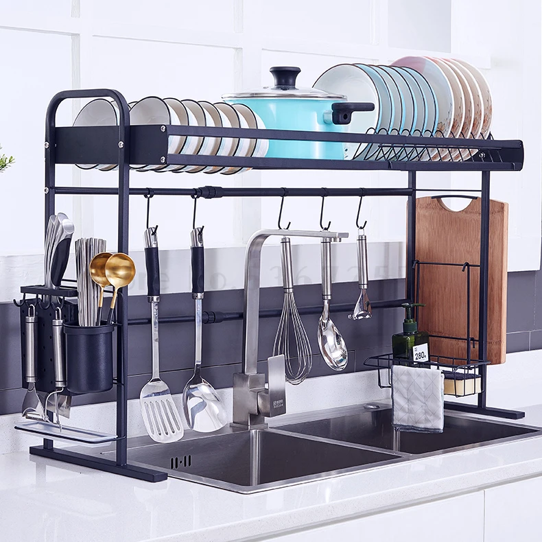 

304 Stainless Steel Sink Drain Rack Retractable Kitchen Rack Bowl Chopsticks Storage Rack drying rack for dishes for sale