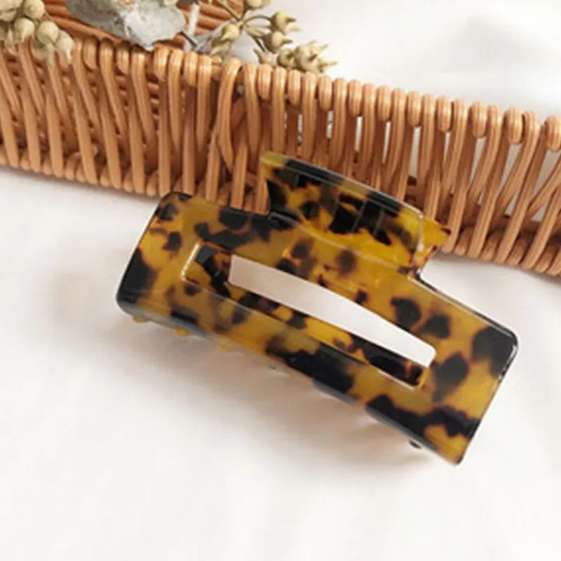 Acetate Hair Clip Rectangle Acrylic Marble Print Large Hair Claws Ponytail Hair Accessories Geometric Barrettes Hairpin BobbyPin metal hair clips