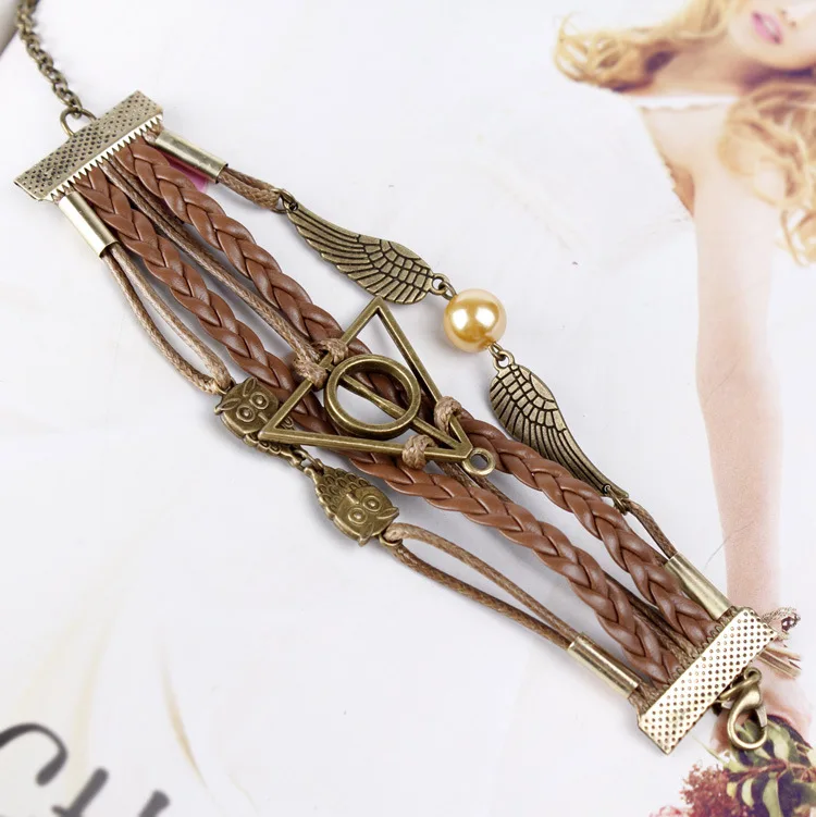 27 Harri Potter Time Turner ожерелье с песочными часами волшебная палочка брелок Гермиона красный камень Золотой Snitche Death Hallow игрушка-браслет - Цвет: 27