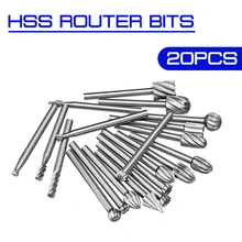 20 шт. 3 мм HSS Фрезерные фрезы роторная резьба резной нож роторные инструменты резец инструмент гравировка Деревообработка используется для Dremel