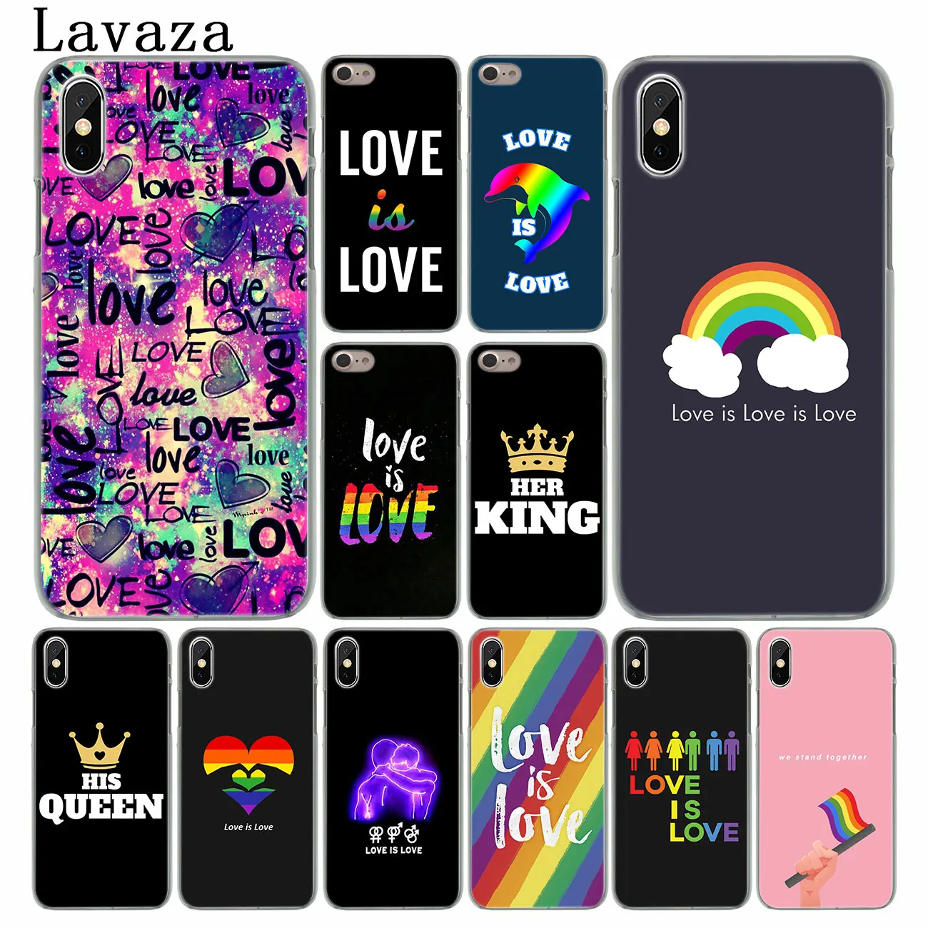 Lavaza Love Is Футболка мужская ЛГБТ сердце Жесткий чехол для телефона iPhone XR XS X 11 Pro Max 10 7
