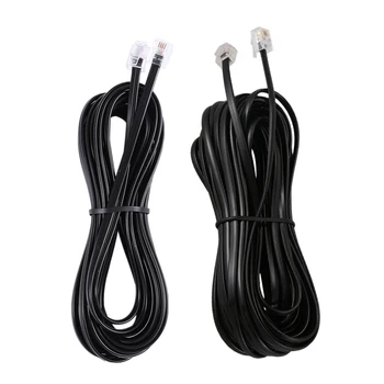 

2pcs RJ11 6P4C Telephone Cable Cord ADSL Modem - 5 Meters & 10 Meters