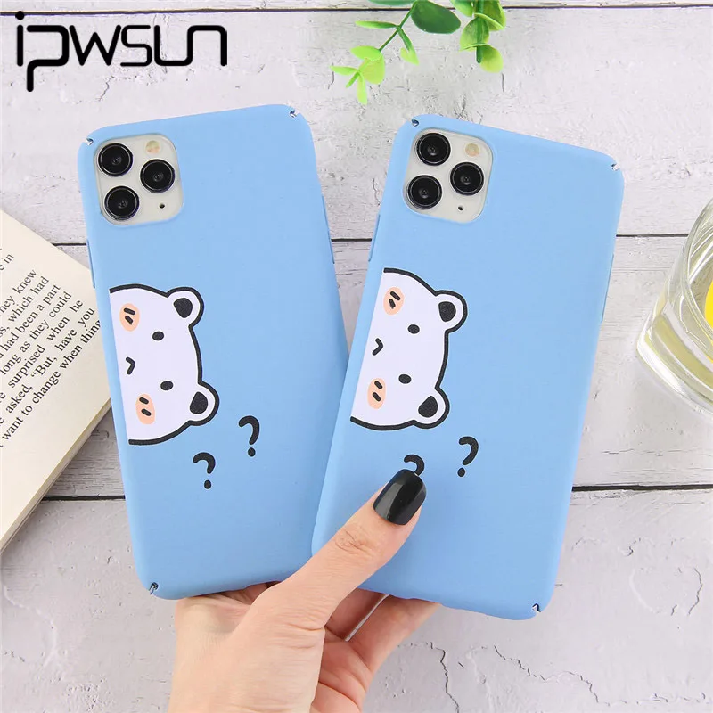 iPWSOO Cartoon Animal Phone Case For iPhone 11 Pro Max X XS XR Xs Ultra Thin Hard PC Cute Cover iPhonr 6 6s 7 8 Plus |