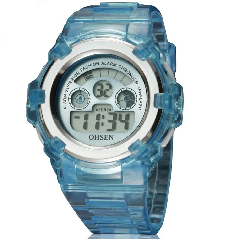 

OHSEN Waterproof Children Boy Digital LED Alarm Date Sports Boys WristWatch Electronic Watches fashion Men's Watch Outdoor sport