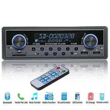 Autorradio estéreo con Bluetooth para Coche, Radio estéreo con USB, AUX, sistema electrónico para automóvil, 12V, en el tablero, 1 DIN, reproductor Multimedia MP3