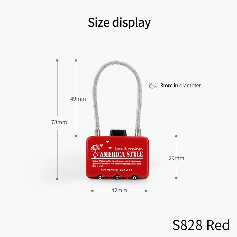 Travel trolley luggage accessories backpack tool luggage password lock gym locker cabinet metal padlock