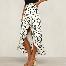 Модные юбки миди с высокой талией, элегантные женские юбки с узором в горошек, сексуальные тонкие юбки для женщин, повседневные юбки