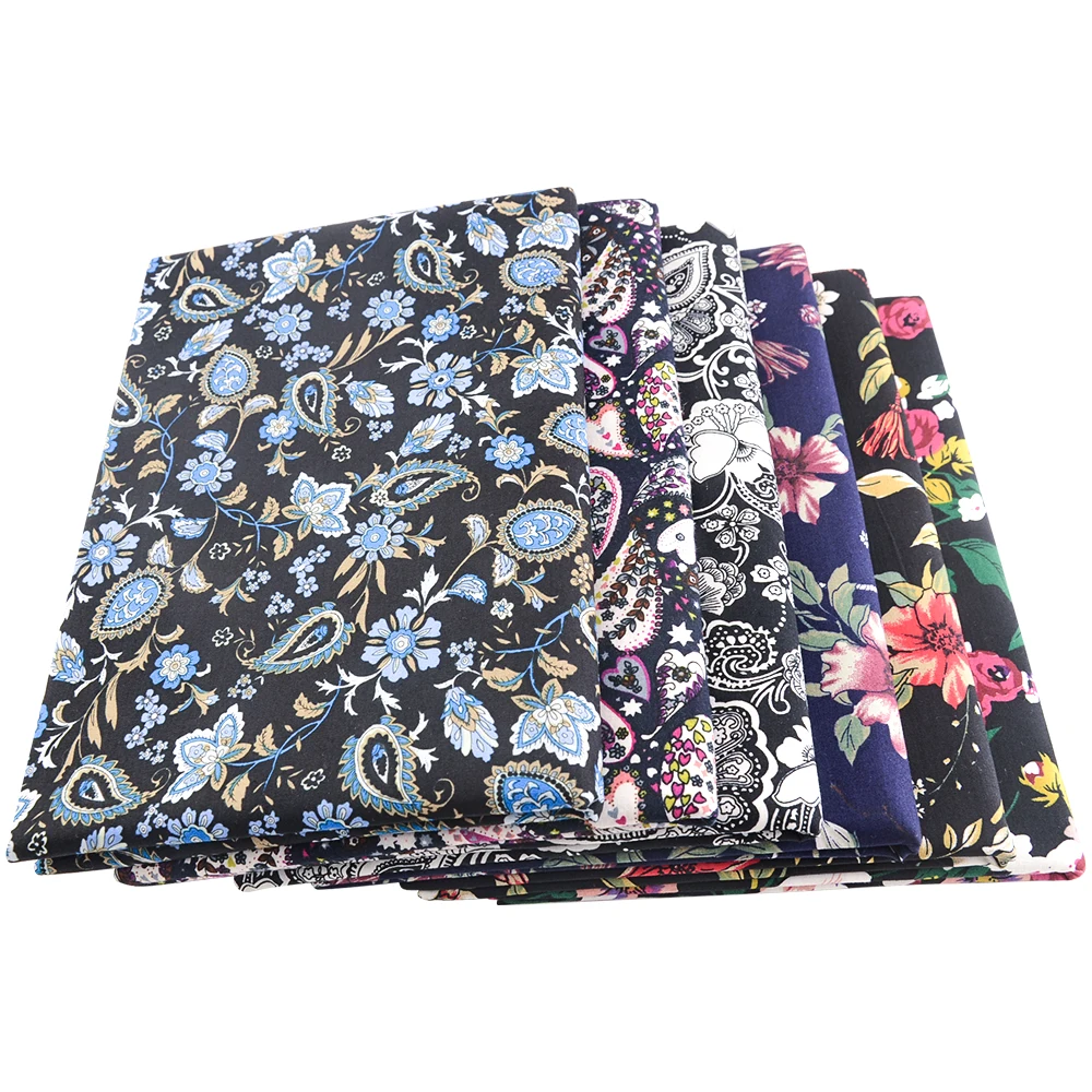 Teramila 6/7-teiliges Set Fat Quarter Bundle, bedruckter Popeline-Baumwollstoff für Handarbeiten, Patchwork, Nähen, DIY-Taschen, Quilt-Stoffe – Detail 22