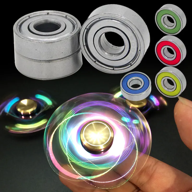 

608 Skateboard Hand Spinner Bearings Roller Ball Skating Metal Silver Edge