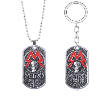 

20 Pieces Wholesale Game Metro Exodus 2033 Keychain Classic Game Logo Metal Pendant Keyring Suitable Business Fashion Jewelry