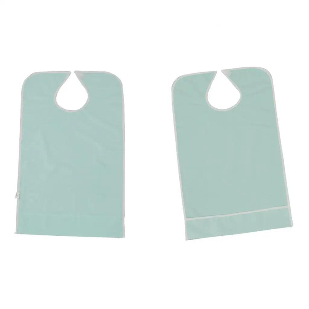 2 Pack Waterproof Adult Bib Clothing Protector Absorbent Disability Aid Apron, Keep Mealtime Neat