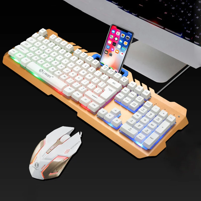Компьютерная клавиатура мышь комбинированная игровая клавиатура с подсветкой механическая клавиатура для ПК игровая мышь клавиатура геймер