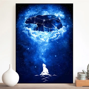 

Canvas Painting Wall Art Poster Modular Picture Moon Animal Landscape Cat Polar Bear HD Wallpaper For Kids Room Home Decor Print