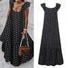 ZANZEA 2022 Summer Leopard Sundress Women Bohemian Polka Printed Maxi Dress Casual Female Sleeveless Robe Long Ruffles Vestidos ► Photo 2/6