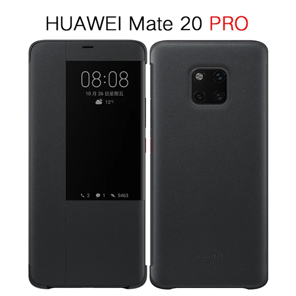 HUAWEI mate 20 X Pro чехол Официальный умный вид Защитная крышка HUAWEI mate 20 чехол окно Флип Кожа mate 20 крышка - Цвет: mate 20 pro black
