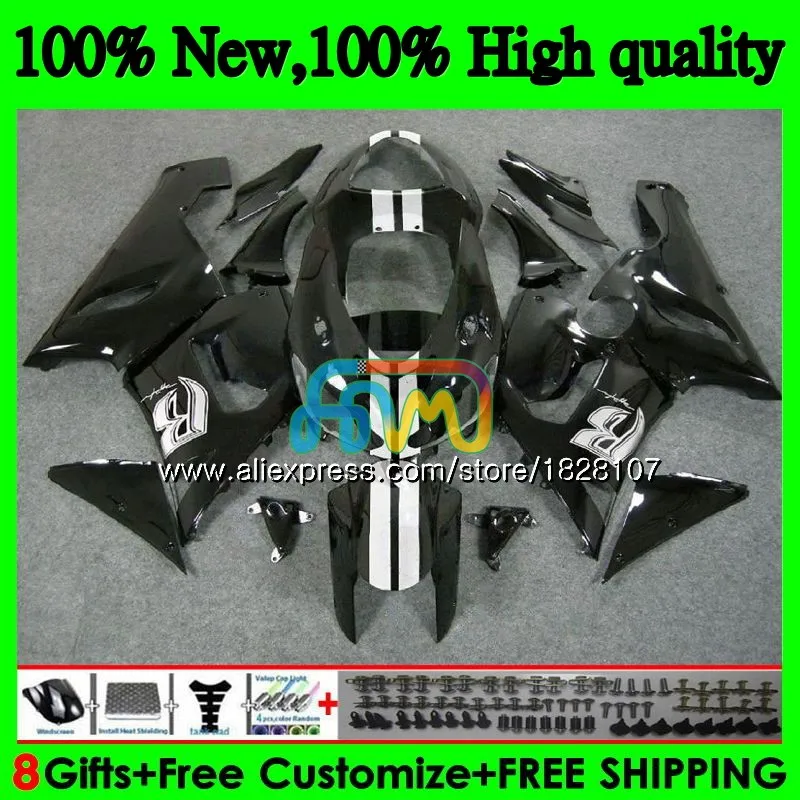 Тюнинг-пакет для KAWASAKI черный белый ZX 6R 600CC 6 R ZX636 ZX-636 600 CC ZX-6R 11BS. 24 ZX600 ZX 636 ZX6R 05 06 2005 2006 обтекатели