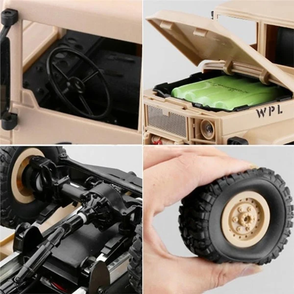 1/16 2,4G 4WD внедорожник RC Грузовик Рок Гусеничный автомобиль с двумя батареями