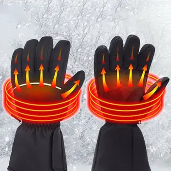 

Upgraded Heated Gloves 4.5V Electric Gloves Battery Box Power Ski Windproof Heating Warm Cycing Gloves For Winter