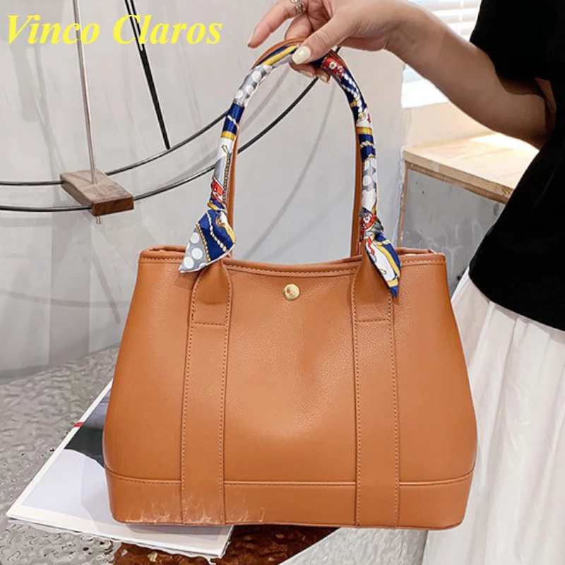 Marca de lujo de bolsos de mujeres seda bufanda bandolera de hombro portátil Retro de cercanías Bolsa grande de 2021 nuevos grandes de cuero suave Bolsa|Bolsos de hombro| -