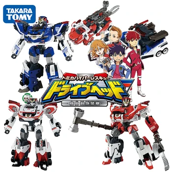 

Takara Tomy Transformation Robot Car Japan Anime DRIVE HEAD Fire Truck Police Rescue Bulldozer Crane Boy Children Toys Gift
