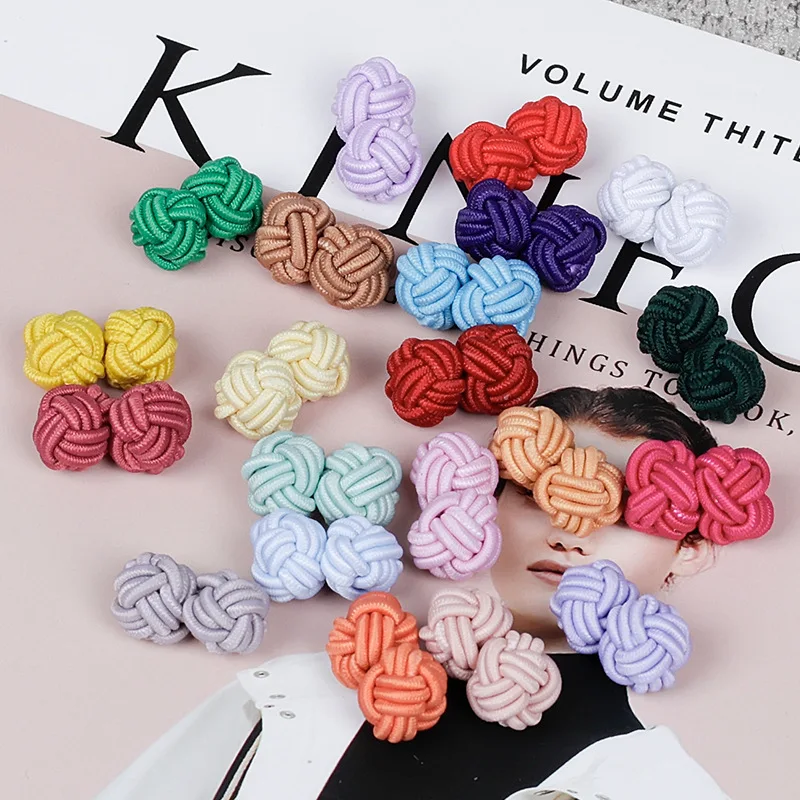 New elastic double bead buttons rope balls round hand-woven Chinese style shirts cufflinks | Дом и сад