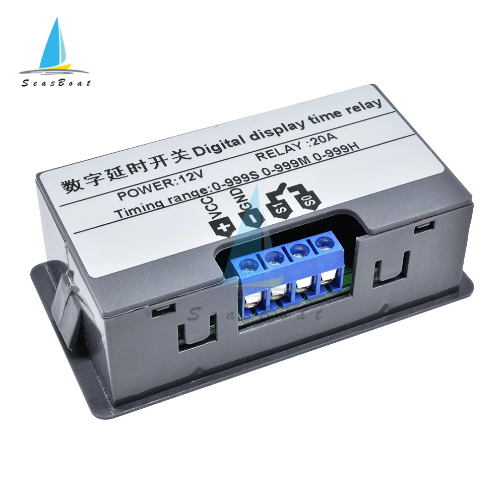 AC 110-220V LED Dual Display Cycle Timing Delay Relay Module 0-999 Hours 