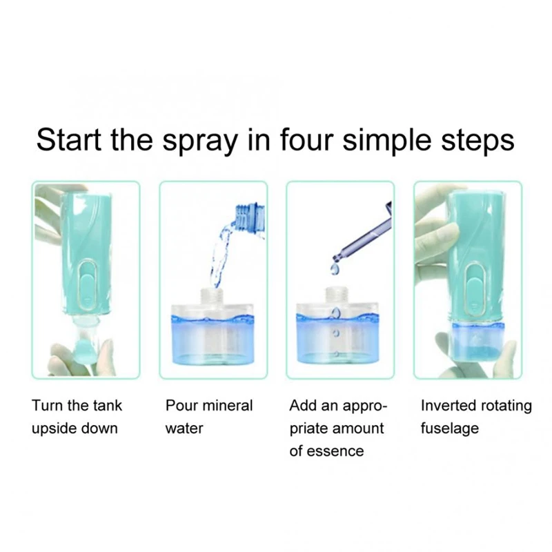 24Ml Portable Mist Sprayer Face Steamer Moisturizing Humidifier Nano Face Sprayer Skin Care Spray Tool
