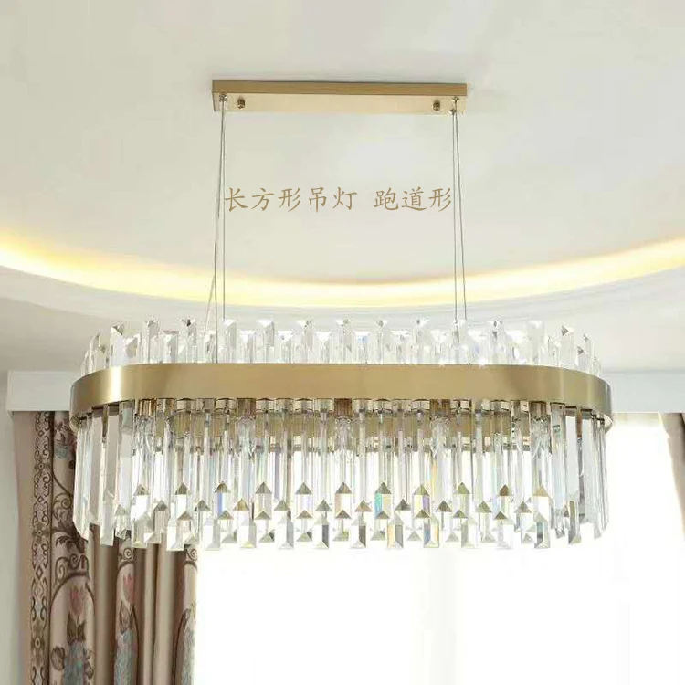 Luxury Gold Chandelier Lighting Dining Room Suspension Crystal Lamp Kitchen Island LED Cristal Lustres AC110-240V Light