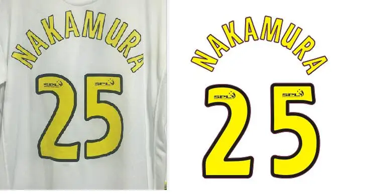 

SCOTTISH #25 NAKAMURA nameset DIY Custom Any Name And Number Soccer Patch Printing