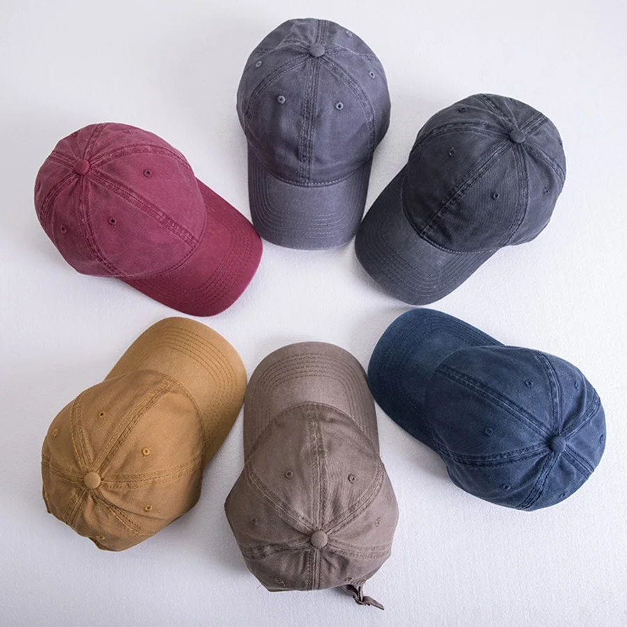 Classic Wash Cotton Baseball Caps for Women Men Pink Wine Red 10 Solid Colors Adjustable Casual Hat Soft Top Dad | Аксессуары для