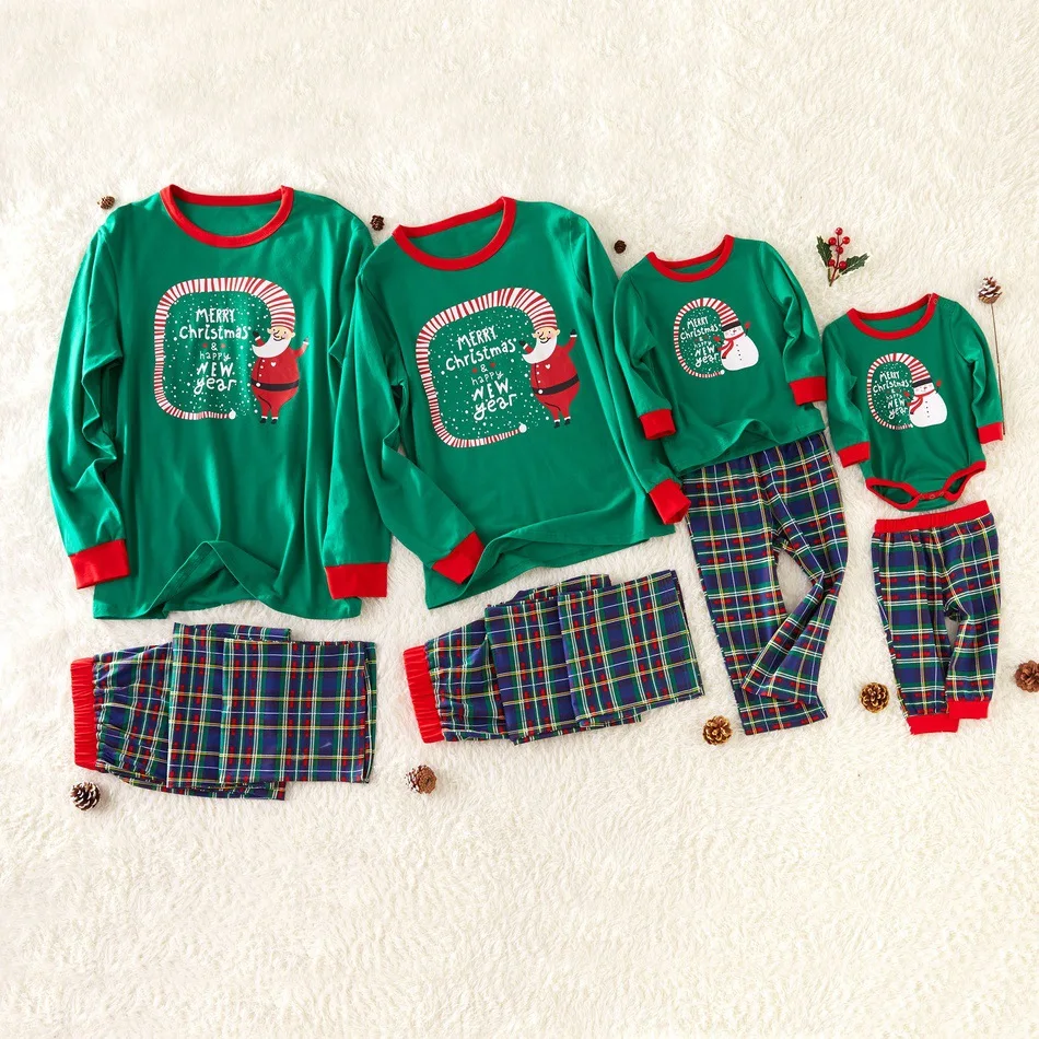 Семейные комплекты; рождественские пижамы; одежда для сна для папы, мамы и ребенка; рождественские и новогодние Семейные пижамные комплекты