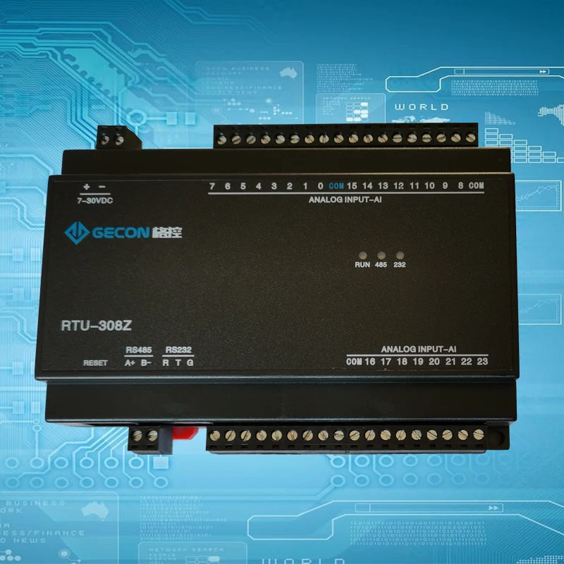 24 канала AI аналоговый 0-20mA 0-10VADC модуль Modbus IO Modbus rtu протокол