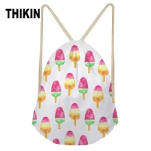 THIKIN мультфильм леденец Портативный пляжный рюкзак для женщин летний цвет полиэстер Луч карман шнурок мешок настроить портативный