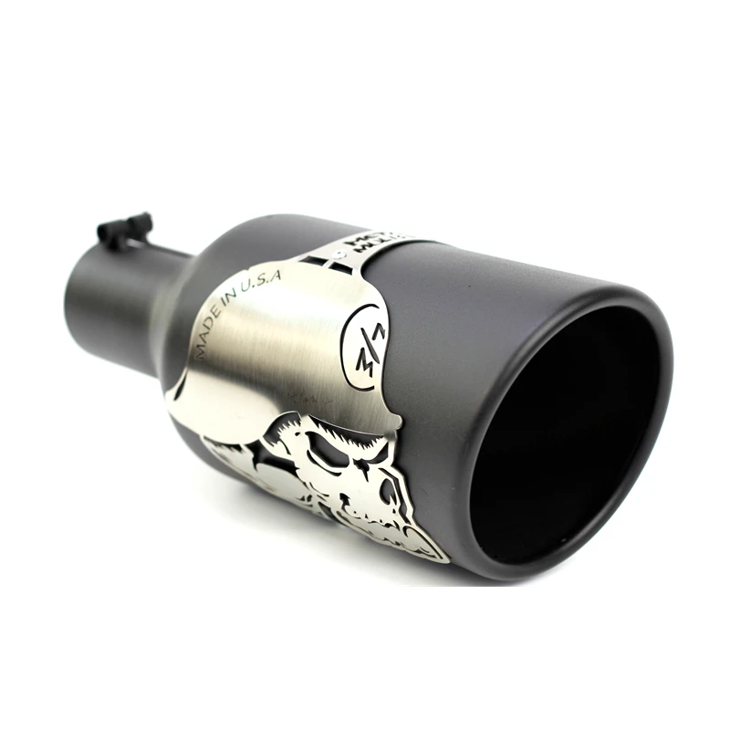 1 PIECE UNIVERSAL SKULL BLACK COATED EXHAUST TIP EXHAUST MUFFLER TIP TAILPIPE CAR-STYLING FOR JEEP WRANGLER