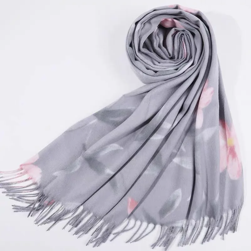 Fashion cashmere print flower tassels women pashmina warm scarves Muslim hijabs shawls bandana winter scarf hot sale 8PCS/LOT